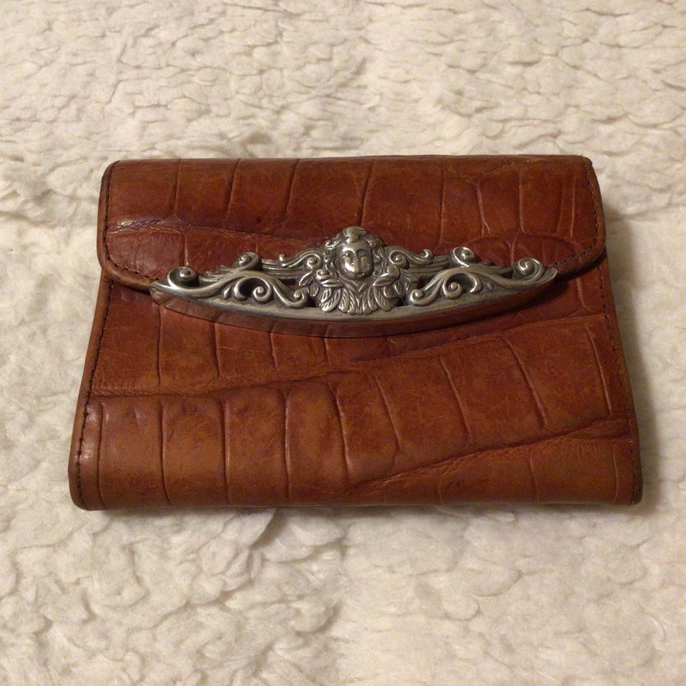 Brighton Croc Embossed Leather ID/CC Organizer Clutch Small